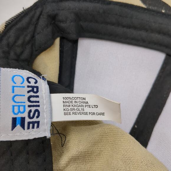 Cruise Club Strapback Baseball Cap Multicolor OS Adjustable Zebra Print Blank - Picture 9 of 10